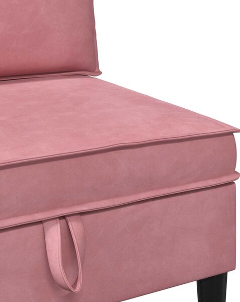 VidaXL Nappali bútor szett párnával tárolóval 3 pcs Rózsaszín Bársony