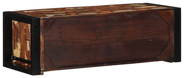 Többszínű tömör újrahasznosított fa TV-szekrény 80x30x25 cm