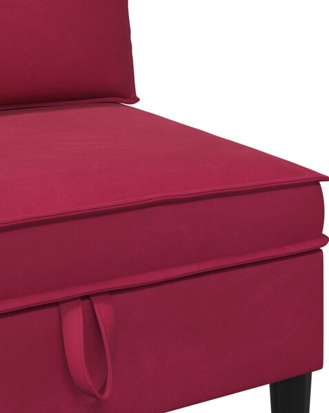 VidaXL Nappali bútor szett párnával tárolóval 3 pcs Bordó Bársony