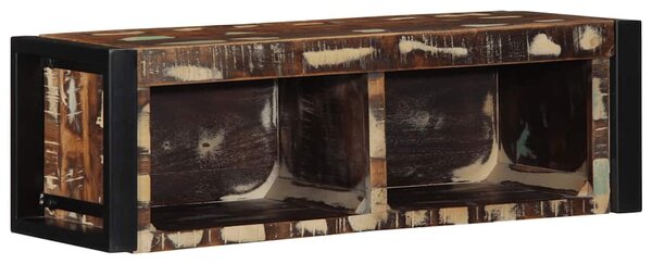 Többszínű tömör újrahasznosított fa TV-szekrény 80x30x25 cm