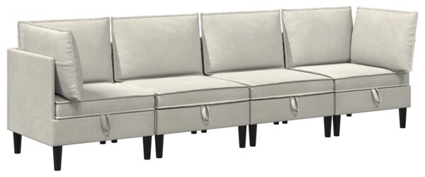 Nappali bútor szett párnával tárolóval 4 pcs Krémszínű Bársony