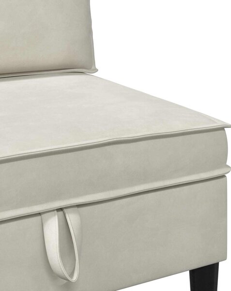 VidaXL Nappali bútor szett párnával tárolóval 3 pcs Krémszínű Bársony