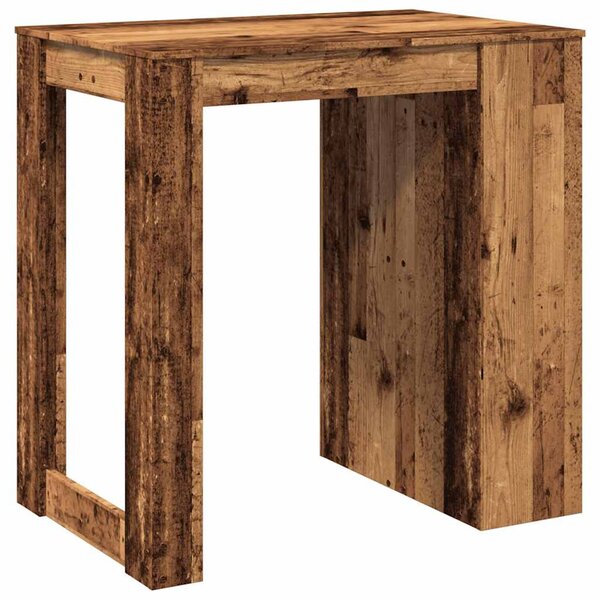 Antik fa színű szerelt fa bárasztal 102 x 70 x 103,5 cm