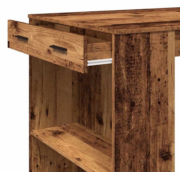 Antik fa színű szerelt fa bárasztal 102 x 70 x 103,5 cm