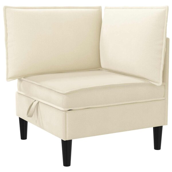 VidaXL Sarok Sofa tárolóval Krémszínű Bársony