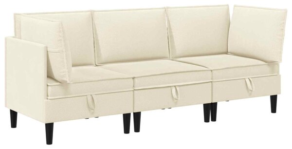 Nappali bútor szett 3 pcs Krémszínű Szövet