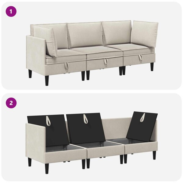 Nappali bútor szett 3 pcs Zabpehely Szövet