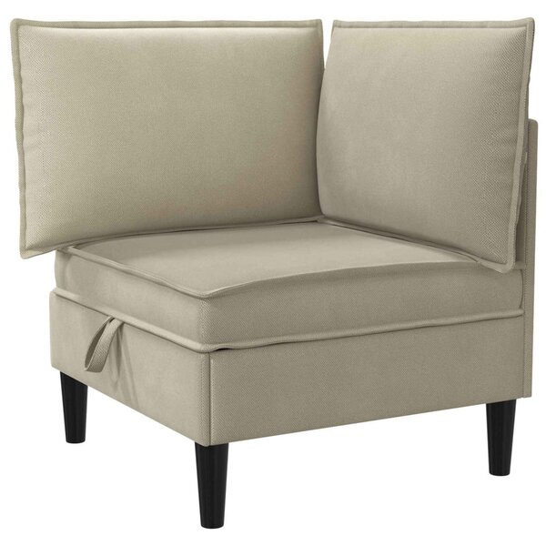 VidaXL Sarok Sofa tárolóval Homokszín Bársony