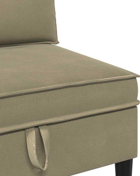 VidaXL Középső Sofa tárolóval Khaki Bársony