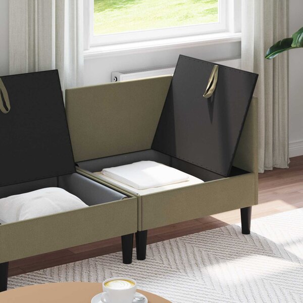 Nappali bútor szett 3 pcs Khaki Szövet