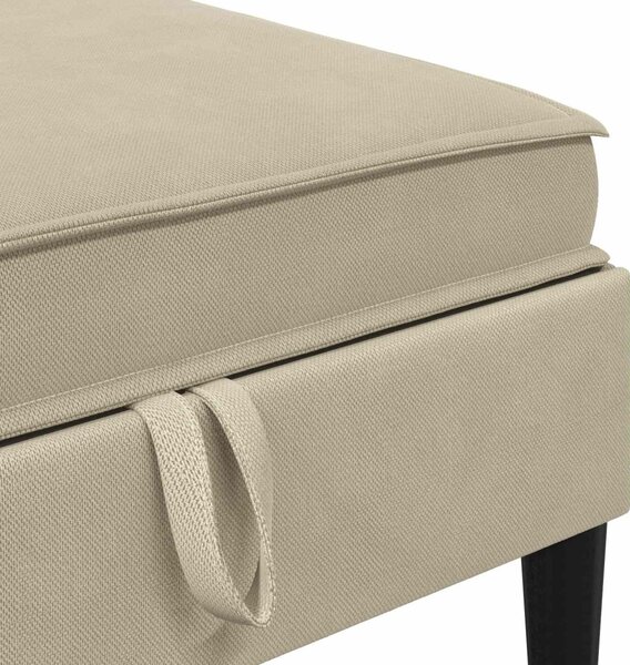 VidaXL Tárolós Fotózsámoly Homokszín Bársony