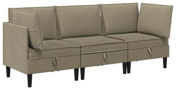 Nappali bútor szett 3 pcs Khaki Szövet
