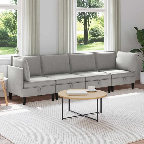 Nappali bútor szett 4 pcs Világosszürke Szövet