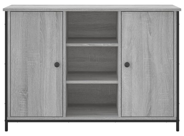 Szürke sonoma színű szerelt fa tálalószekrény 100x35x70 cm