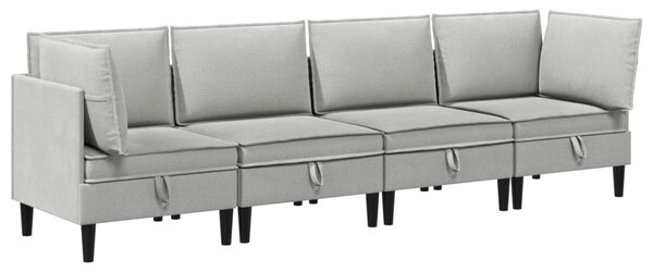 Nappali bútor szett 4 pcs Világosszürke Szövet