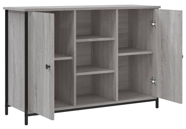 Szürke sonoma színű szerelt fa tálalószekrény 100x35x70 cm