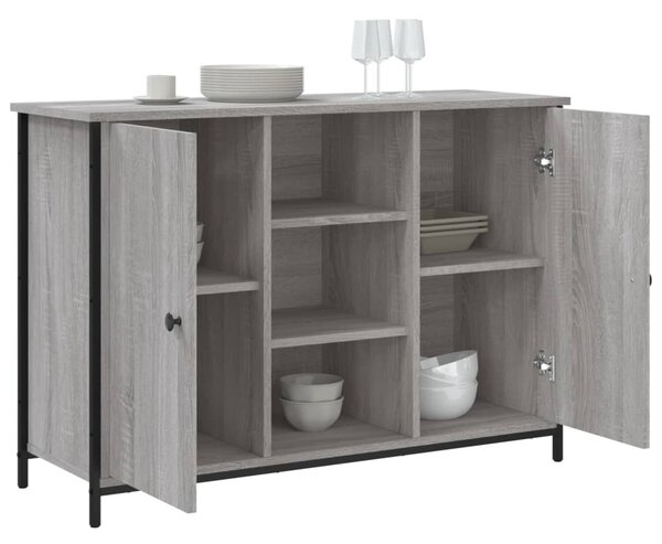 Szürke sonoma színű szerelt fa tálalószekrény 100x35x70 cm