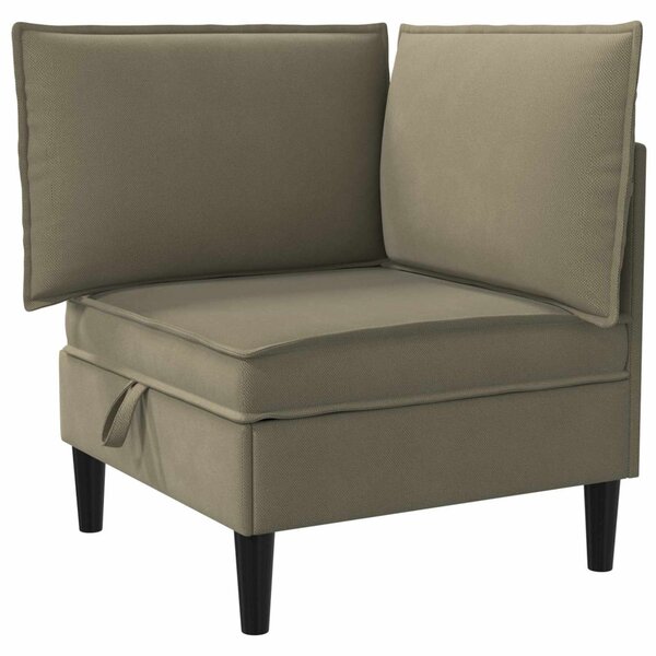 VidaXL Sarok Sofa tárolóval Khaki Bársony