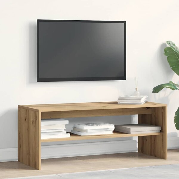 Kézműves tölgy színű szerelt fa TV-szekrény 100x40x40 cm