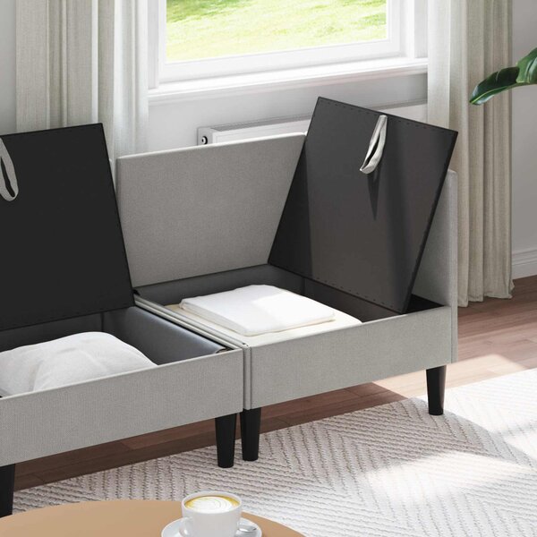 Nappali bútor szett 4 pcs Világosszürke Szövet