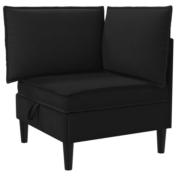 VidaXL Sarok Sofa tárolóval Fekete Bársony