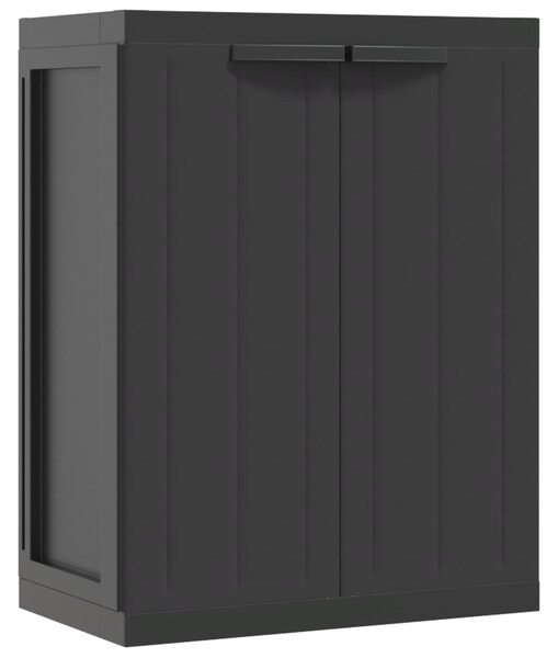 Fekete PP kültéri tárolószekrény 65 x 37 x 85 cm