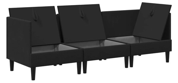 Nappali bútor szett 3 pcs Fekete Szövet