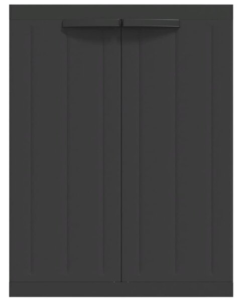 Fekete PP kültéri tárolószekrény 65 x 37 x 85 cm