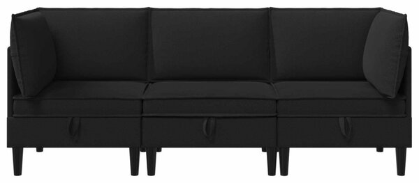 Nappali bútor szett 3 pcs Fekete Szövet