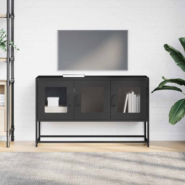Fekete hidegen hengerelt acél TV-szekrény 100,5x39x60,5 cm