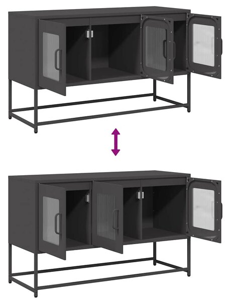 Fekete hidegen hengerelt acél TV-szekrény 100,5x39x60,5 cm