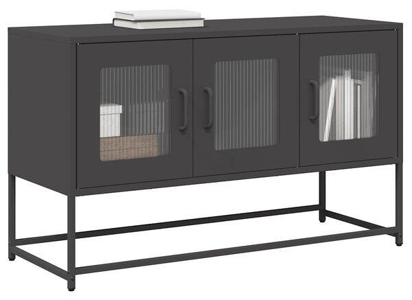 Fekete hidegen hengerelt acél TV-szekrény 100,5x39x60,5 cm