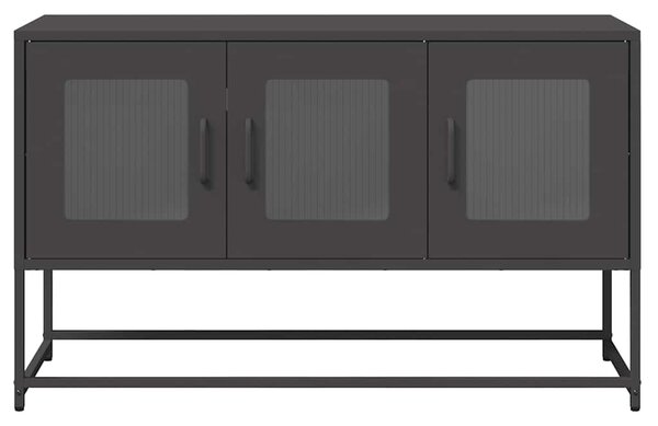 Fekete hidegen hengerelt acél TV-szekrény 100,5x39x60,5 cm