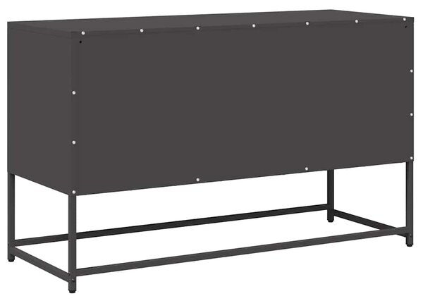 Fekete hidegen hengerelt acél TV-szekrény 100,5x39x60,5 cm