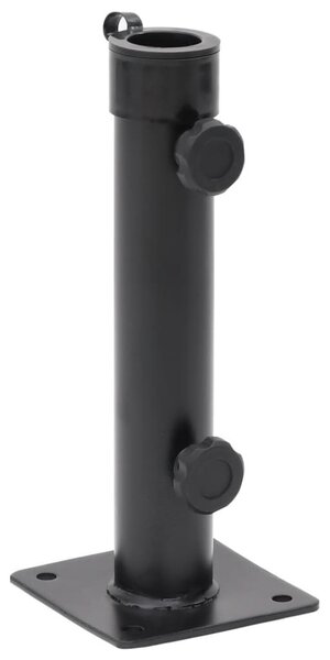Matt fekete acél napernyőtalp rúdhoz Ø38/48 mm