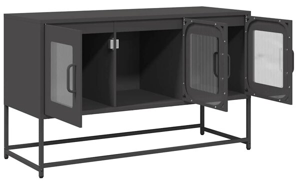 Fekete hidegen hengerelt acél TV-szekrény 100,5x39x60,5 cm