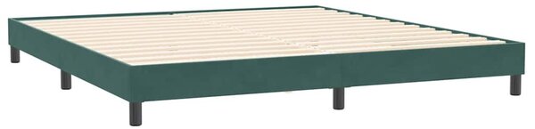 Sötétzöld bársony rugós ágy matrac nélkül 200x210 cm