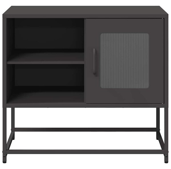 Fekete acél TV-szekrény 68 x 39 x 60,5 cm