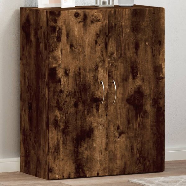 Füstös tölgy színű szerelt fa irattartó szekrény 60x32x77,5 cm