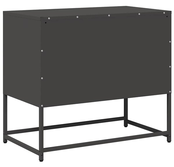 Fekete acél TV-szekrény 68 x 39 x 60,5 cm