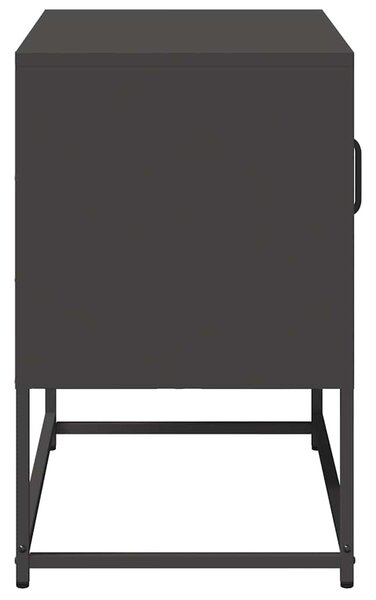 Fekete acél TV-szekrény 68 x 39 x 60,5 cm