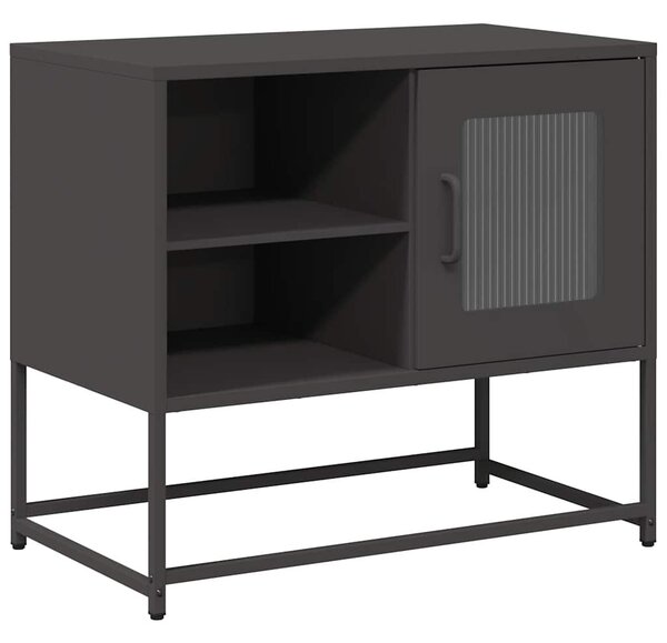 Fekete acél TV-szekrény 68 x 39 x 60,5 cm