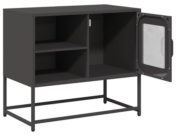 Fekete acél TV-szekrény 68 x 39 x 60,5 cm