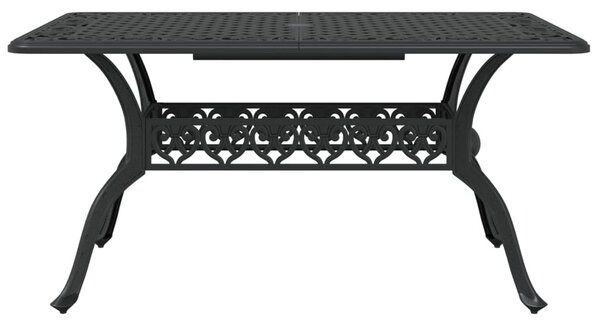 Fekete öntött alumínium kerti asztal 150 x 90 x 72 cm