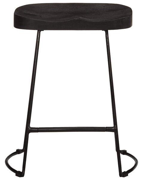 Bárszékek 2 db Fekete 46x38x52 cm tömör fa Mango