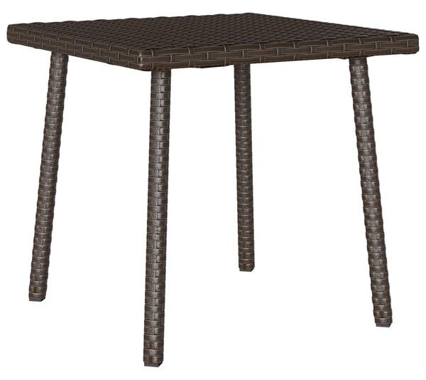 Téglalap barna polyrattan kerti dohányzóasztal 40x40x37cm