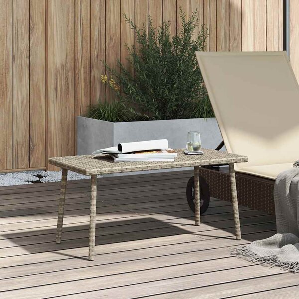 Téglalap polyrattan kerti dohányzóasztal 80x40x37cm