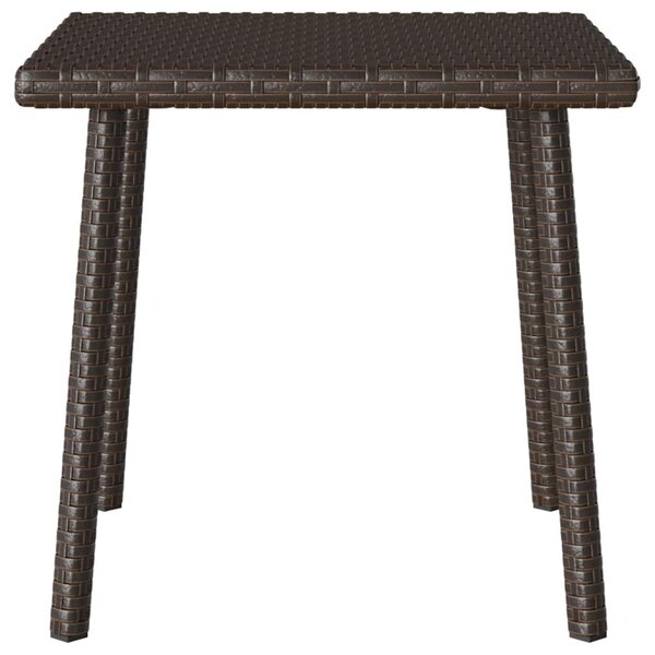Téglalap barna polyrattan kerti dohányzóasztal 40x40x37cm