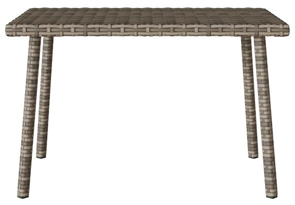 Téglalap szürke polyrattan kerti dohányzóasztal 60x40x37cm