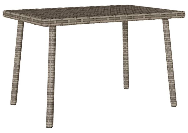 Téglalap szürke polyrattan kerti dohányzóasztal 60x40x37cm